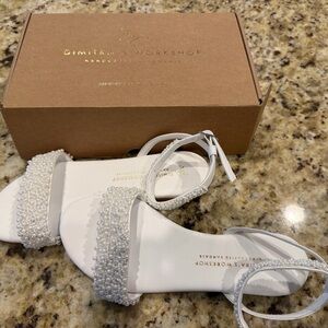 White Pearl Embellished Women's Sandals